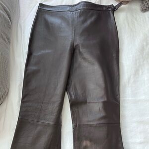 Etcetera Chocolate Leather Trousers